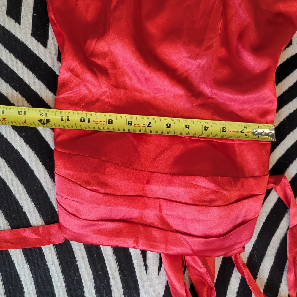 NWT Wear Your Love Red Satin Tie-Shoulder Cocktail Dress Size 4 - Picture 7 of 7